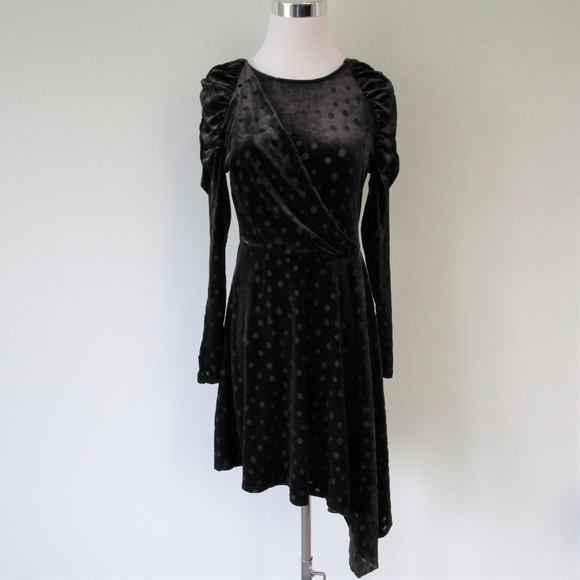 NWT Topshop Velvet Burnout Puff Sleeve Midi Dress - Picture 2 of 8